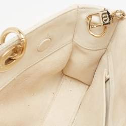 Pre Owned Dior Off White Cannage Leather Medium Lady D-Joy Tote