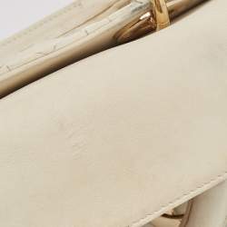 Pre Owned Dior Off White Cannage Leather Medium Lady D-Joy Tote