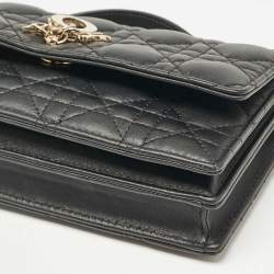 Dior Black Cannage Leather Mini My Dior Top Handle Bag