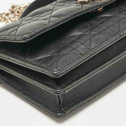 Dior Black Cannage Leather Mini My Dior Top Handle Bag