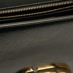 Dior Black Glossy Leather Montaigne 30 Flap Shoulder Bag
