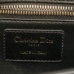 Dior Black Glossy Leather Montaigne 30 Flap Shoulder Bag