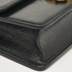 Dior Black Glossy Leather Montaigne 30 Flap Shoulder Bag