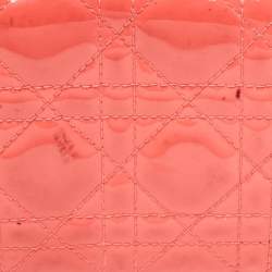 Dior Pink Cannage Patent Leather Lady Dior Bifold Wallet