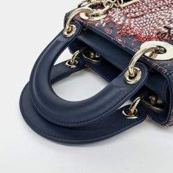 Pre Owned Dior Multicolor Navy Blue Leather Lady Mini Bag