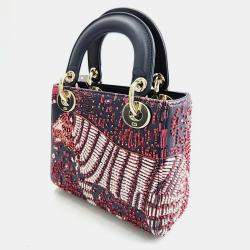 Pre Owned Dior Multicolor Navy Blue Leather Lady Mini Bag