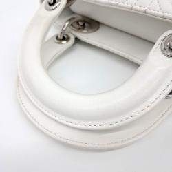 Dior White Leather Lady Mini Bag