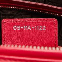 Dior Red Quilted Cannage Leather Large Lady Dior Tote