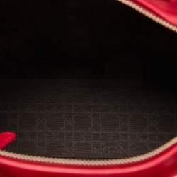 Dior Red Quilted Cannage Leather Large Lady Dior Tote
