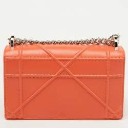 Dior Coral Orange Leather Small Diorama Shoulder Bag