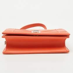 Dior Coral Orange Leather Small Diorama Shoulder Bag