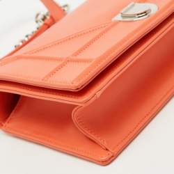 Dior Coral Orange Leather Small Diorama Shoulder Bag