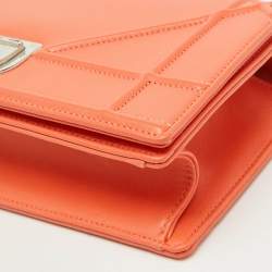 Dior Coral Orange Leather Small Diorama Shoulder Bag