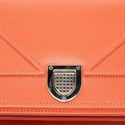 Dior Coral Orange Leather Small Diorama Shoulder Bag