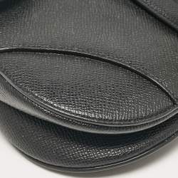 Pre Owned Dior Black Leather Mini Saddle Bag