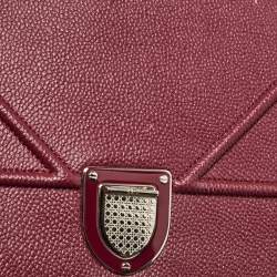 Dior Burgundy Leather Large Diorama Flap Shoulder Bag