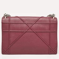 Dior Burgundy Leather Large Diorama Flap Shoulder Bag