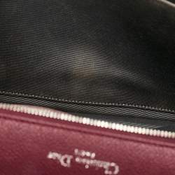 Dior Burgundy Leather Large Diorama Flap Shoulder Bag