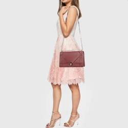 Dior Burgundy Leather Large Diorama Flap Shoulder Bag
