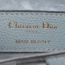 Pre Owned Dior Blue Leather Mini Saddle Bag