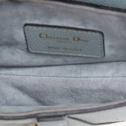 Pre Owned Dior Blue Leather Mini Saddle Bag