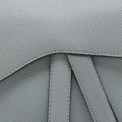 Pre Owned Dior Blue Leather Mini Saddle Bag