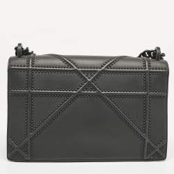 Pre Owned Dior Black Ultra Matte Leather Medium Diorama Shoulder Bag