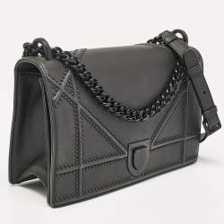 Pre Owned Dior Black Ultra Matte Leather Medium Diorama Shoulder Bag