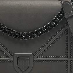 Pre Owned Dior Black Ultra Matte Leather Medium Diorama Shoulder Bag