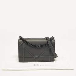 Pre Owned Dior Black Ultra Matte Leather Medium Diorama Shoulder Bag