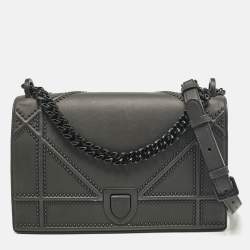 Pre Owned Dior Black Ultra Matte Leather Medium Diorama Shoulder Bag