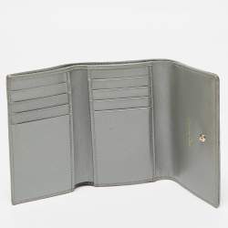 Pre Owned Dior Metallic Leather Diorama Trifold Compact Wallet