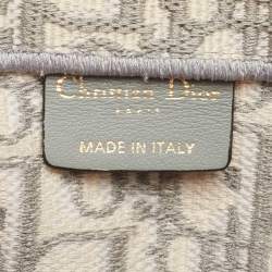 Dior Grey Oblique Embroidered Canvas Medium Book Tote