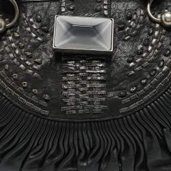 Pre Owned Dior Black Leather Plisse Tote