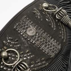 Pre Owned Dior Black Leather Plisse Tote