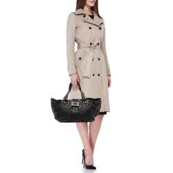 Pre Owned Dior Black Leather Plisse Tote