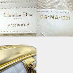 Christian Dior Leather Rubber White X Gold Vibe Medium Boston Bag