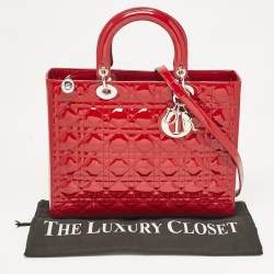 Pre Owned حقيبة ديور ليدي ديور جلد فوشيا كبيرة