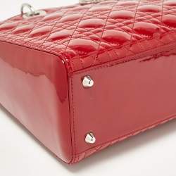 Pre Owned حقيبة ديور ليدي ديور جلد فوشيا كبيرة