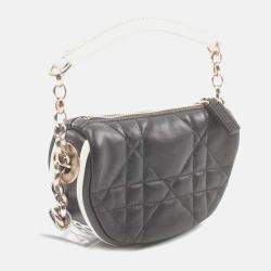 Dior Black Leather Micro Lambskin Cannage Vibe Hobo