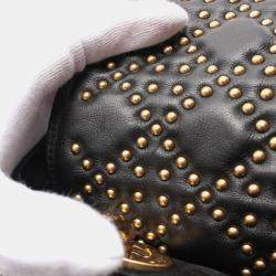 Dior Black Medium Lambskin Cannage Studded Supple Lady Dior