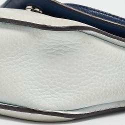 Dior Two Tone Blue Leather Diorissimo Promenade Envelope Pouch Crossbody Bag