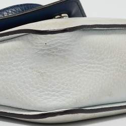 Dior Two Tone Blue Leather Diorissimo Promenade Envelope Pouch Crossbody Bag