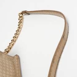 Pre Owned Dior Gold Microcannage Patent Leather Medium Diorama Flap Shoulder Bag