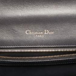 Pre Owned Dior Gold Microcannage Patent Leather Medium Diorama Flap Shoulder Bag