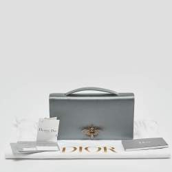 Dior Grey Satin D-Bee Clutch