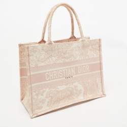 Dior Pink Embroidered Canvas Small Dioriviera Toile De Jouy Book Tote 