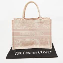 Dior Pink Embroidered Canvas Small Dioriviera Toile De Jouy Book Tote 