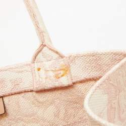 Dior Pink Embroidered Canvas Small Dioriviera Toile De Jouy Book Tote 