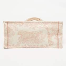 Dior Pink Embroidered Canvas Small Dioriviera Toile De Jouy Book Tote 